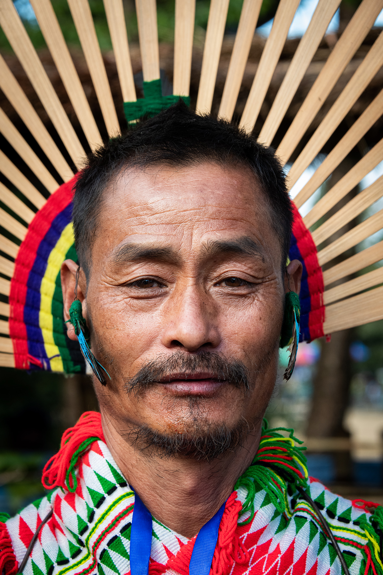 A Naga tribal with colorful headgear